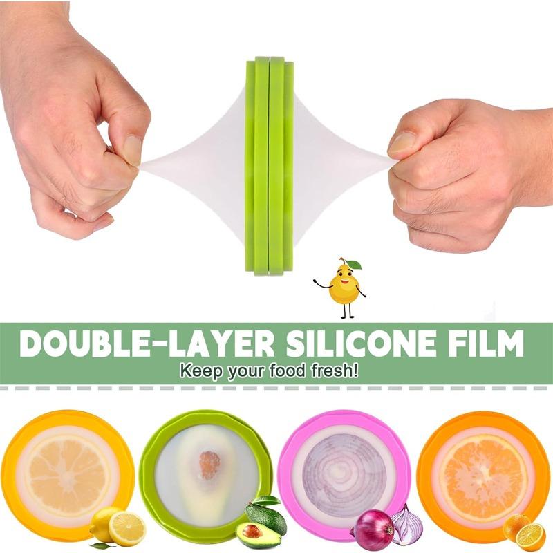 1-10 шт. Силиконовый контейнер для хранения продуктов Двусторонняя крышка Мини-органайзер для холодильника для фруктов, овощей, сохранения свежести, кухонный бокс