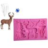 3D Making Frame Sugar Elk Snowflake Decorative Mould Chocolate Mold Cake Decoration Christmas Mold