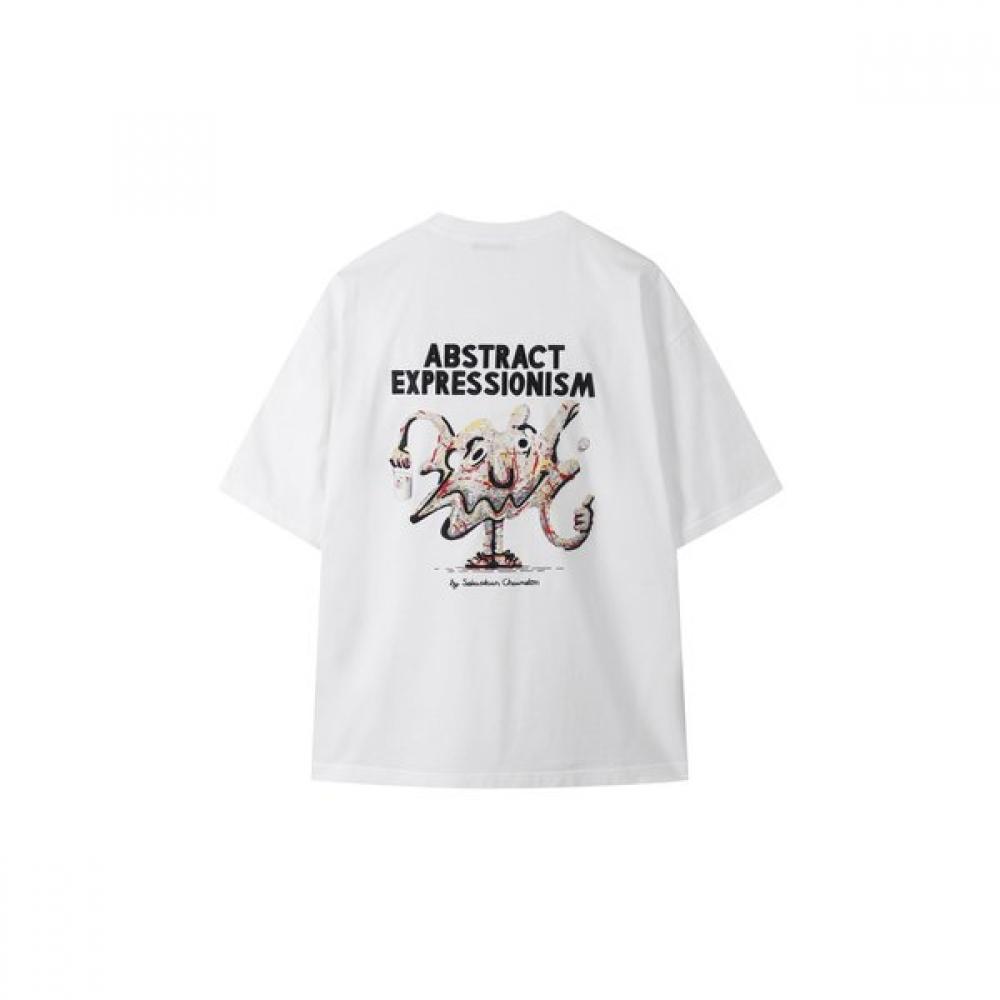 CusTomellow Graphic T shirT whiTe cwTam25486whx