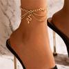 Bohemian Gold Color Tassel Chain Snake Anklets For Women Hollow Love Heart Starfish Shell Leg Ankle Bracelet Foot Chain Jewelry