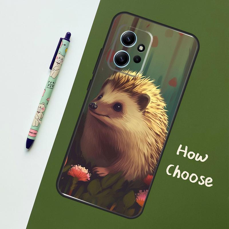 Cute Little Hedgehog Case For Xiaomi Redmi Note 12 11 10 8 9 Pro 9S 10S 11S 12S Cover For Redmi 12 9C 10C 12C