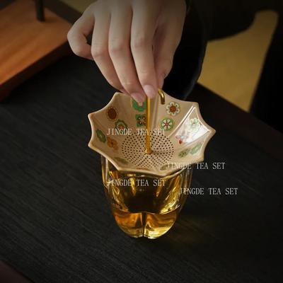 Керамический Фильтр-Зонтик для Чая Набор Креативный Фильтр для Разделения Чая Домашний Настольный Декор Украшения Аксессуары для Чайной Церемонии