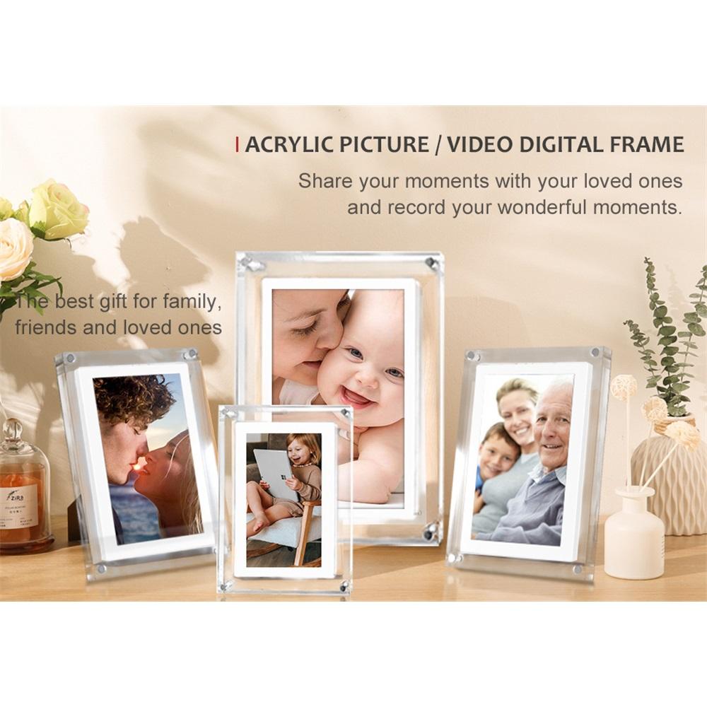 Акриловая цифровая фоторамка, 5/7 дюйма, 1000 мАч, вертикальный дисплей IPS-экрана, память 4 Гб