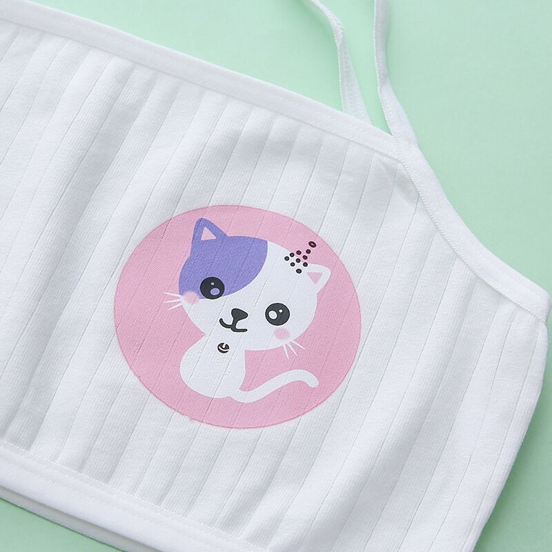 Нижнее белье для девочек-подростков из 4 предметов, детский хлопковый тренировочный бюстгальтер для детей-подростков, укороченный топ для подростков 8-14 лет