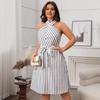 Платье женское полосатое платье-халтер модное