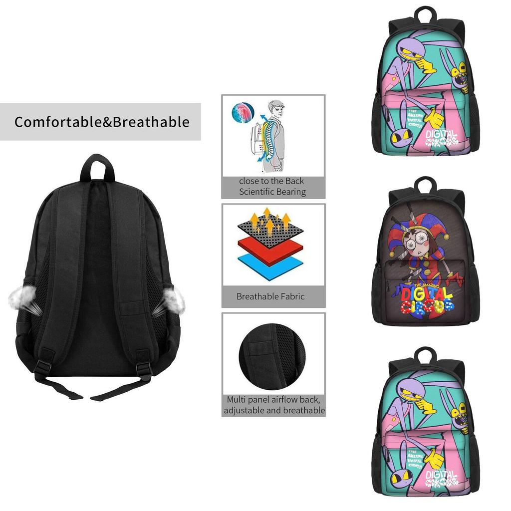 The Amazing Digital Circus School Bag For Boys And Girls Breathable And Durable 3rd-4th Grade Trendy And Cool Style Polyester Material