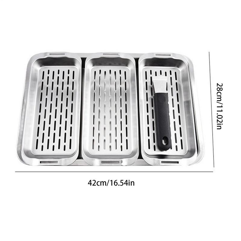 Stainless Steel Baking Sheet Cookie Pan With Cooling Rack Metal Bakery Sheet Pan Nonstick shallow hole baking pan barbecue tray