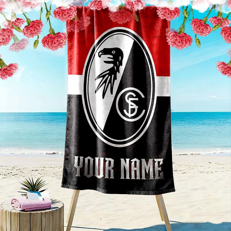Custom Freiburg E Print Beach Towel, Large Soft Quick Dry Towel for Beach Camping Swimming