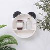 Cartoon Bear Ear Floating Shelves Cute Round Shape Rattan Woven Wall Shelf Hanging Storage Basket Plant Rack Home Decors