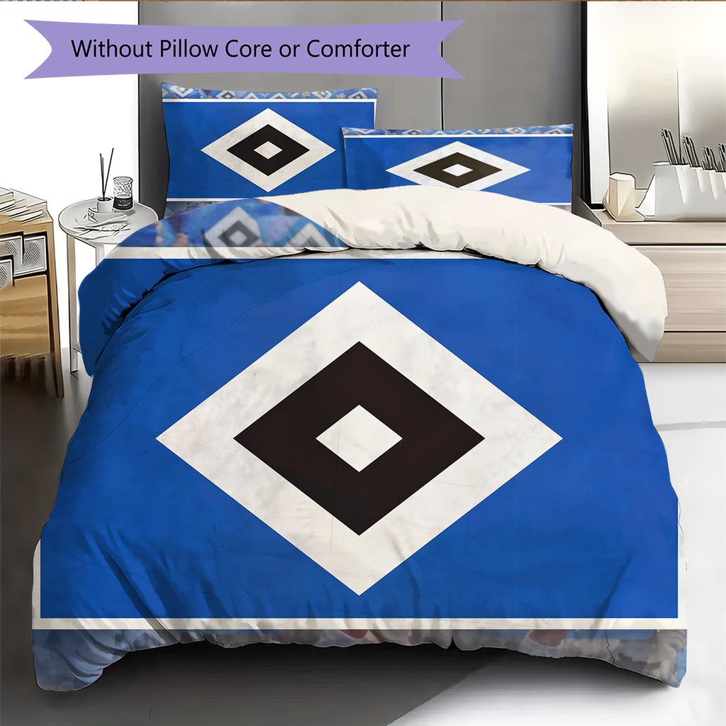 Постельное белье с узором Гамбургер SV Домашний Декор Подарок на День Рождения (1 пододеяльник + 2 наволочки, без наполнителя)