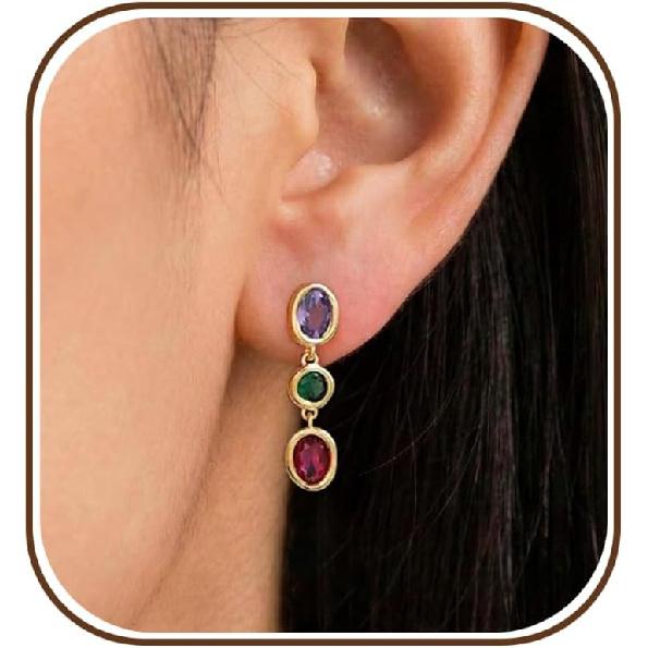 Gold Dangle Earrings for Women,Prom Jewelry Dainty Earring 14K Gold Plated Drop Earrings for Women Trendy Hypoallergenic CZ Dangling Earring