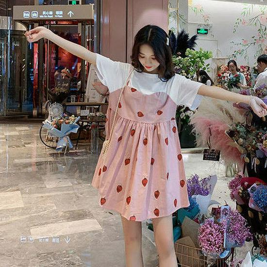 Летняя юбка для беременных из двух частей, длинная - до колена, большой размер