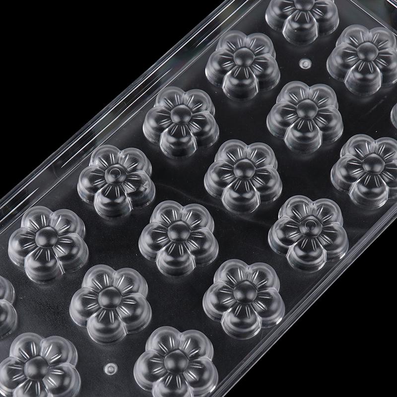 3D Chocolate Candy Bars Molds Tray Plastic Form Flowers Baking Pastry Tools