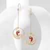 Праздничные серьги серии «Китайский красный»: Ретро Национальный Стиль для Новогодних и Рождественских Подарков