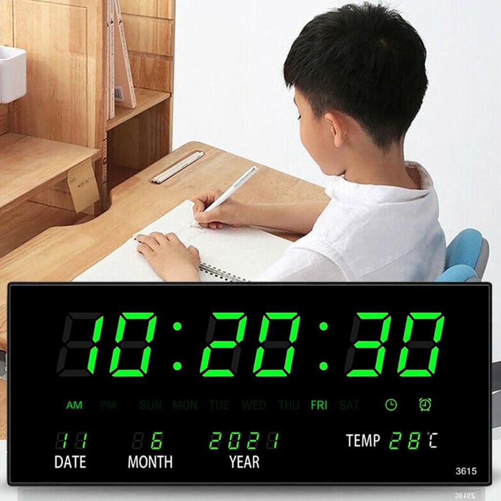 Цифровые настенные часы Dagu с большим экраном, светодиодный дисплей, настольное время, температура, календарь, дата