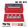 Power Distribution Block Module Heavy Duty Bus Bar 4 Studs Single Row 12-48V Copper Nickel Nylon M6 M8 M10 For Truck Car Boat