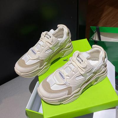 Мода 2025 Весна и Осень Новая Повседневная Студенческая Обувь в Стиле Color Blocking Дышащая Модная Спортивная на Толстой Подошве