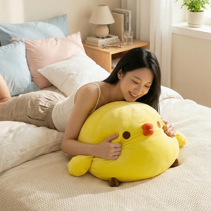 Мягкая игрушка-подушка 'Amuseable Super Soft Cartoon Doll' Кавайный маленький желтый цыпленок Игрушечное украшение Белый Подарок на праздник День Рождения Для детей