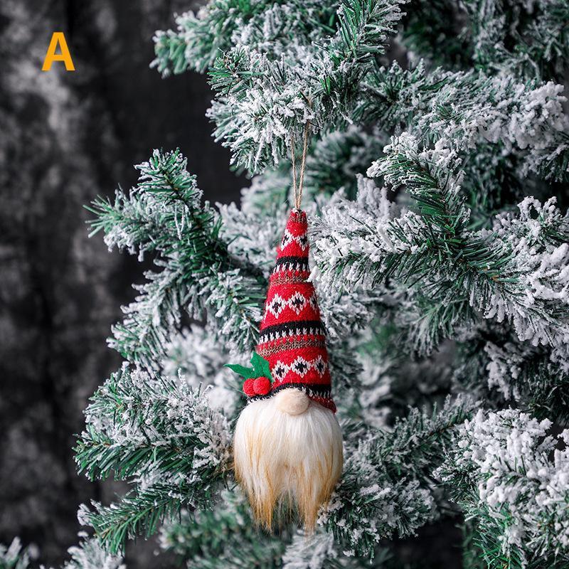 Christmas Decoration Glowing Gnome Ornaments Christmas Tree Pendant Faceless Plush Doll New Year Gift