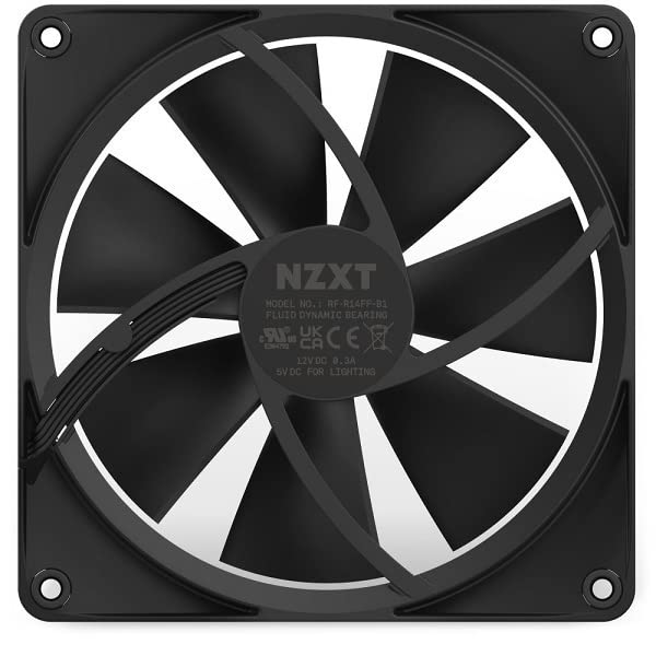 NZXT RF-R14DF-B1 [140 мм] Комплект RGB-вентиляторов 2909 (2 вентилятора + контроллер вентиляторов) - Корпусные вентиляторы, Вентиляторы для корпуса, Черный