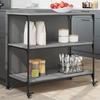 VidaXL Kitchen Trolley, Storage Shelf, Service Cart with Wheels, Home Organizer, Sonoma Grey Wood 842324