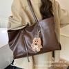 Сумка большой вместимости женская осенне-зимняя универсальная 2025 новая простая текстурная сумка через плечо ретро рабочая сумка-тоут для поездок