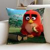 Fun AAngry BirdsS Cushion Cover Breathable and skinfriendly linen pillowcase square removable and washable cushion