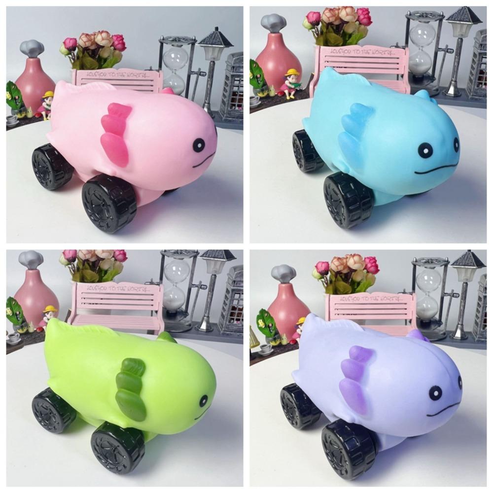 Stretchable Car Cartoon Fidget Toy with Wheel Cute Pinch Toy Kids Tricky Doll