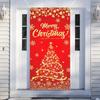 Background Christmas Door Cover Door Hanging Fabric Flag Cute Door Banner  Christmas