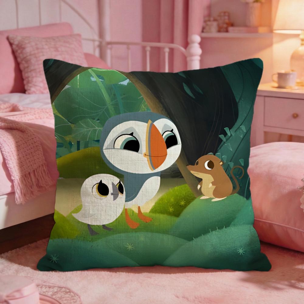 Cute Anime PPuffin Rock Cushion Cover Premium Comfort Reversible Pillow Cove Two In One Design For Any Room Car Interior