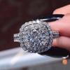 Новые роскошные обручальные кольца для женщин, круглые кольца с кубическим цирконием, блестящее женское кольцо на палец, подарок на годовщину, модные украшения