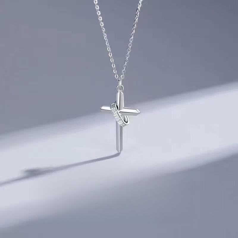Модное мужское ожерелье с крестом, персонализированная крутая подвеска в стиле хип-хоп, корейская версия, длинный стиль