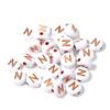 100Pcs 7mm Acrylic Alphabet Beads Rose Gold Letter Loose Flat Round Beads For Jewelry Making Findings DIY Bracelet Earrings Gift