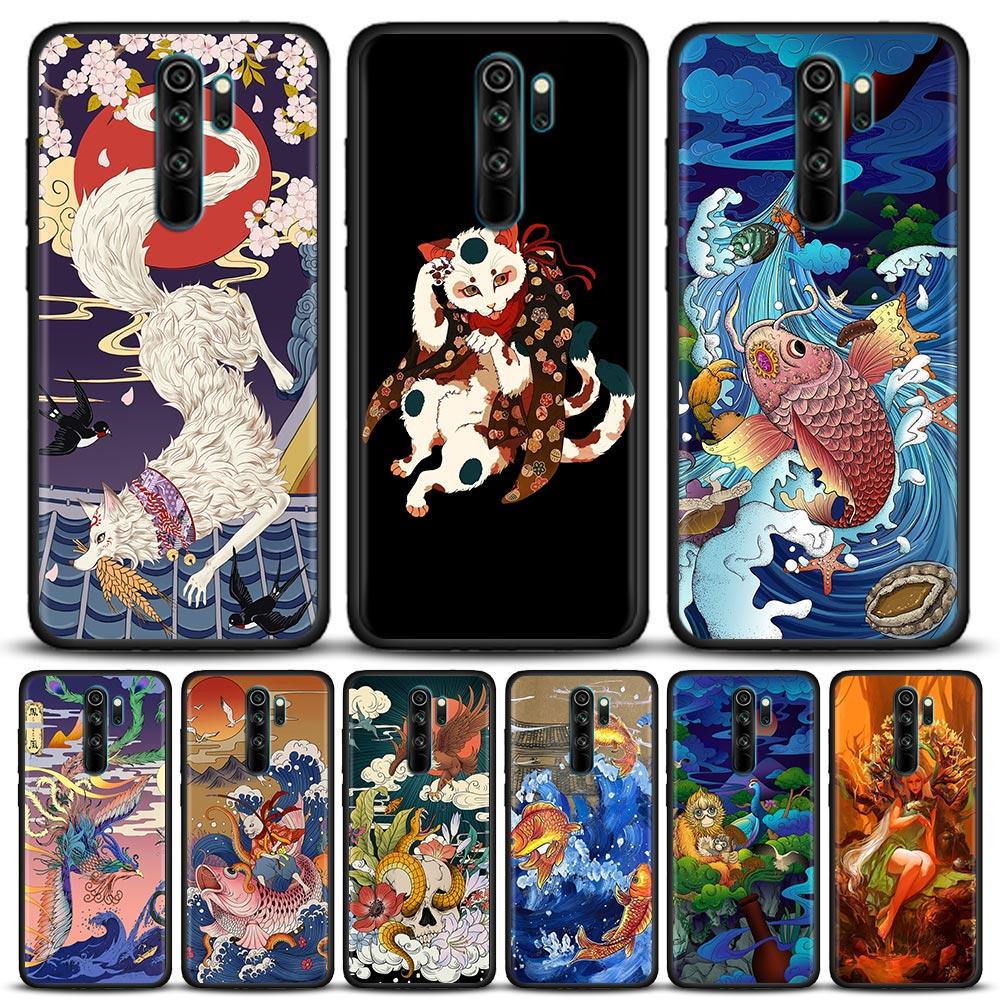 Силиконовый чехол для телефона Myth Legend Art Cat Fox Fish для Xiaomi Redmi Note 9 9T 10 10s 11 11s 11E 8 7 Poco M3 M4 Pro 5G