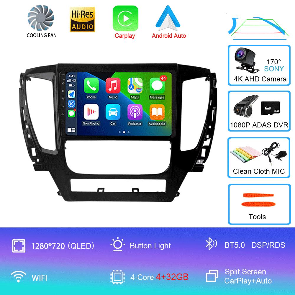 Для Mitsubishi Pajero Montero Sport 3 2015-2021 Автомобильный мультимедийный радиоприемник GPS DPS IPS CarPlay 360 Панорамный оптический Android 14