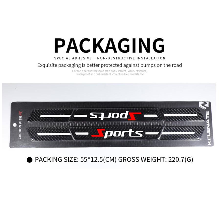 4x Универсальная накладка на порог двери автомобиля, защитная панель, накладка, отделка, карбоновое волокно