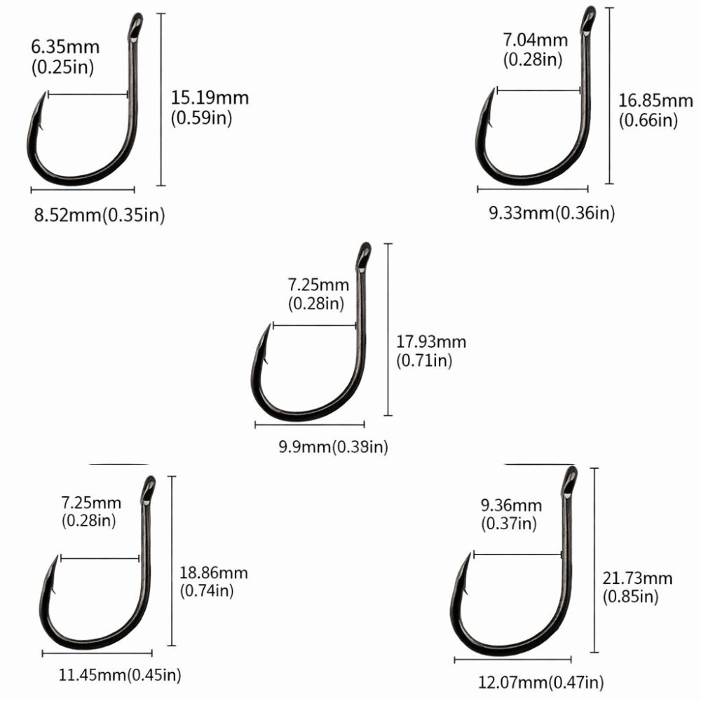500PCS Sharpened Barb Fishing Hooks Set High Carbon Steel Fishing Hooks  Freshwater Fishing