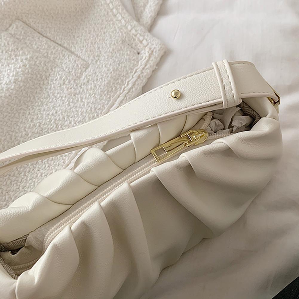 Женская модная сумка через плечо из искусственной кожи, сумка через плечо, плиссированная сумка (белый)