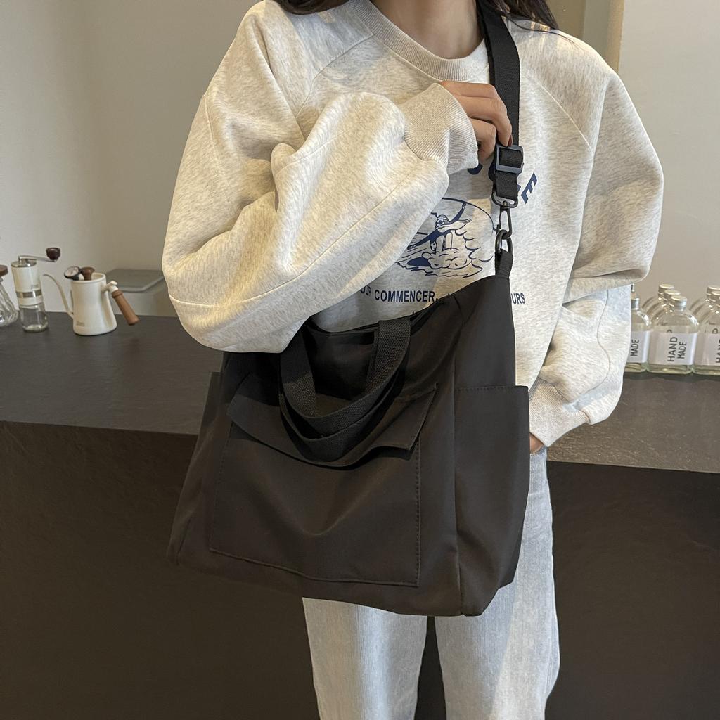 New Japanese Tote Bag Women's Commuter Large-capacity Shoulder Bag Casual Texture College Student Class Fashion Armpit Bag