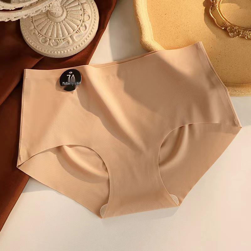7A Mulberry Silk Mid-Waist Seamless Panties for Women - Comfortable Yoga and Fitness Briefs