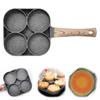 1pc Four-hole Omelette Pot Household Non-stick Flats-bottomed Egg Dumpling Pot Breakfast Egg Burger Frying Pan