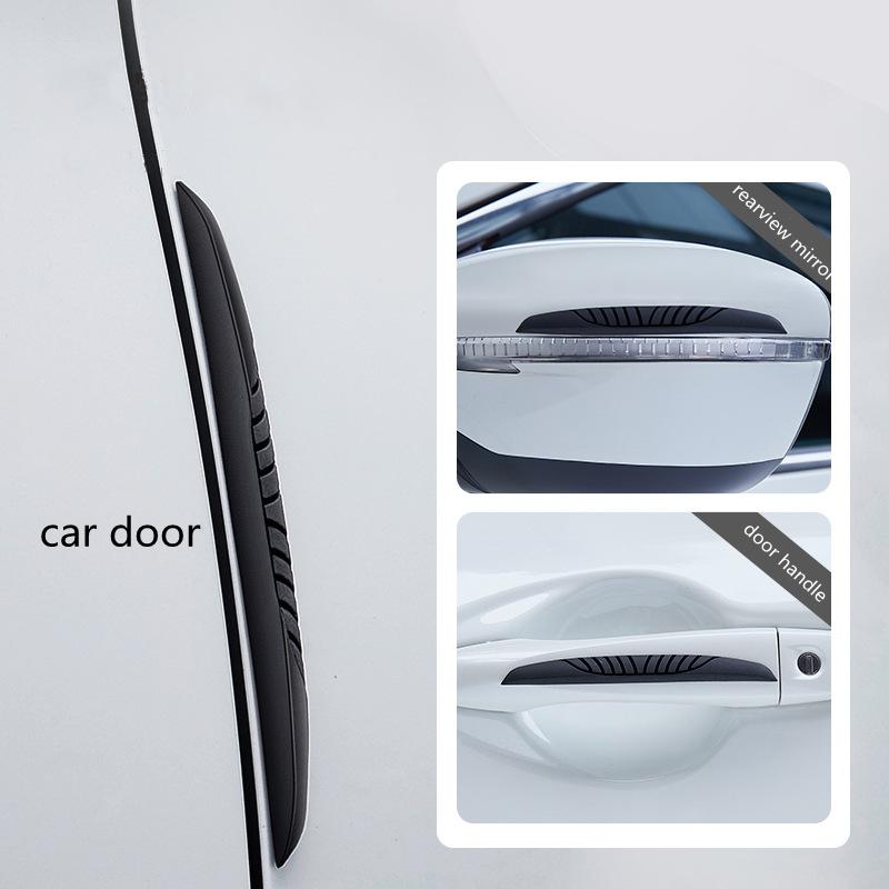 4 шт., защитные полосы для края двери автомобиля, защитные полосы для зеркала заднего вида, защитная наклейка для защиты от столкновений, накладка на бампер, буфер