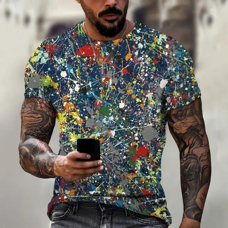 Летняя мужская футболка с племенным принтом, винтажные топы с круглым вырезом, праздничная рубашка Harajuku с коротким рукавом, повседневная мужская одежда больших размеров