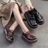 Fashion GKTINOO 2025 Spring New Retro Women's Shoes Handmade Genuine Leather Thick Soled Platform Casual Shoes