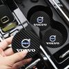 2 шт. Коврик-подставка под стакан для автомобиля из кожи с карбоновым волокном, противоскользящий коврик для интерьера автомобиля V50 XC90 V40 XC40 XC60 V60 AWD S80 C30