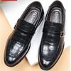 2024 New Leather Shoes Men's Business Dress Casual Shoes Crocodile Pattern Men's British Korean Version Pointed Head Large Size Shoes Men