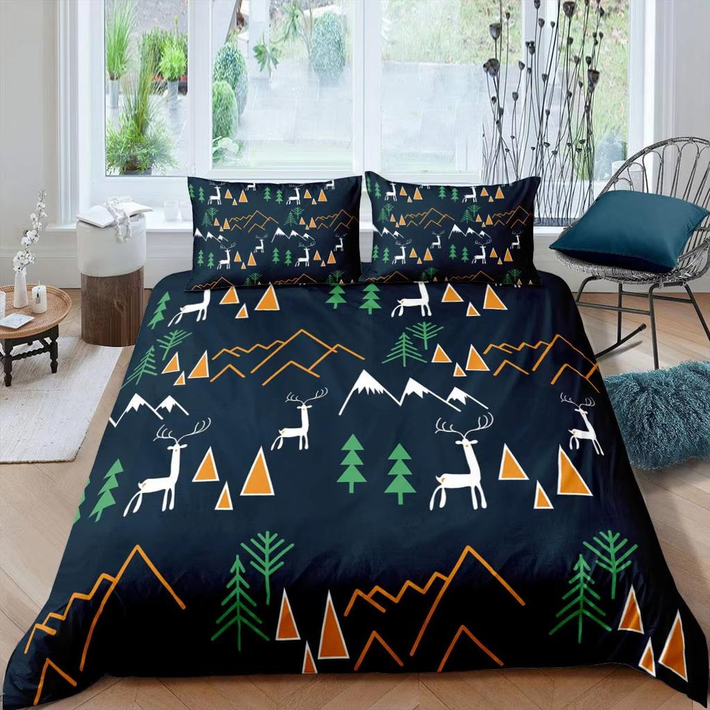 Комплект пододеяльника Wild Deer Односпальный Двуспальный Королевский размер Рустикальный Фермерский стиль Мягкий комплект постельного белья Взрослые Женщины Подростки Милые Пододеяльники с животными