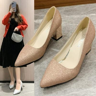 Модные женские туфли на среднем каблуке 2024 Лето Французский стиль С открытой пяткой Женские На толстом каблуке Квадратный носок Туфли Мэри Джейн для женщин на высоком каблуке