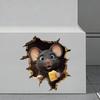 3D Наклейки на стену «Мышиная нора», отклеивающиеся и приклеивающиеся Декоративные наклейки на стену Наклейка «Мышиная нора в стене» с 3D-эффектом для декора стен гостиной, спальни