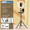 Floor-Standing Phone Tripod with Fill Light for Outdoor Live Broadcasts